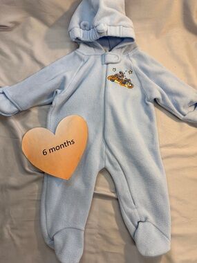 Disney Tigger Blue Fleece Footies with Hood and Embroidery